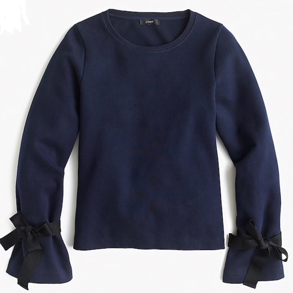 NWOT J Crew Tie Sleeves Sweatshirt Size XS